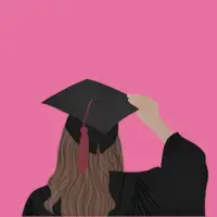 Illustratie van iemand die afstudeert